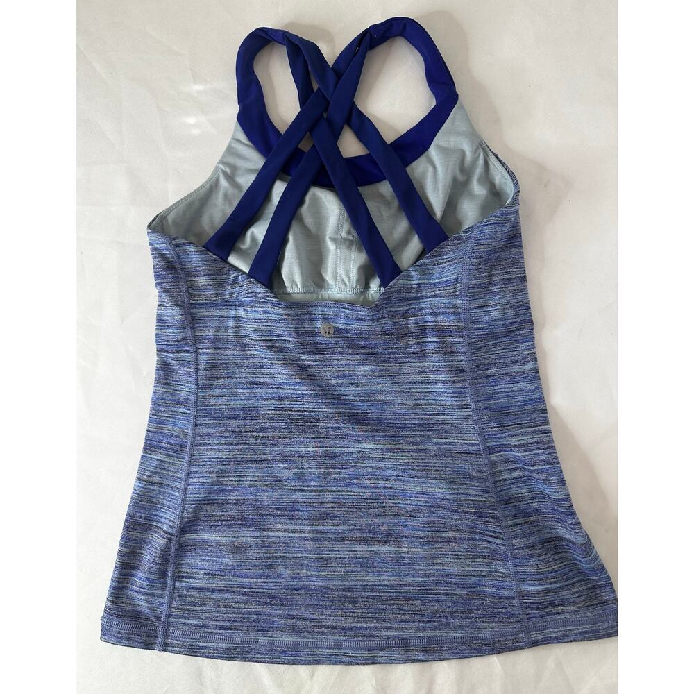 Lululemon Enhearten Tank Space Dye Camo Caspian Blue Racerback Size 8 - Picture 5 of 8